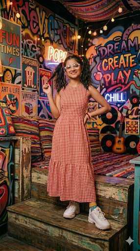 Retro Eclectic Pigtail Fashion Portrait 4