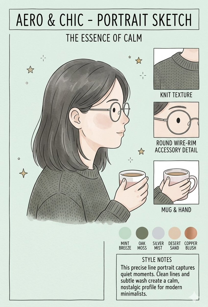 Aero & Chic Minimalist Character Sketch 1