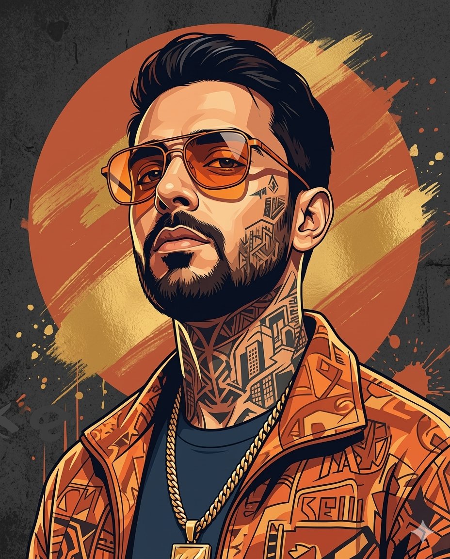 Prompt for stylized urban portrait with reference image fidelity 1