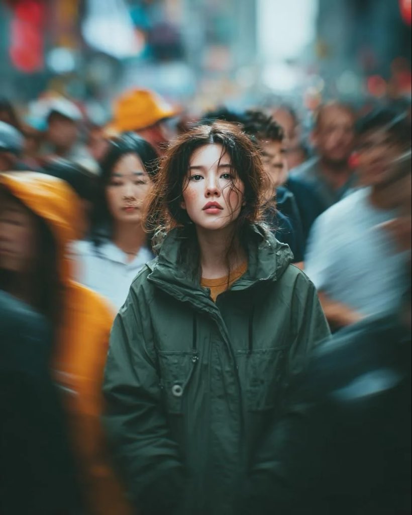 Candid Paparazzi Street Portrait with Motion Blur 1