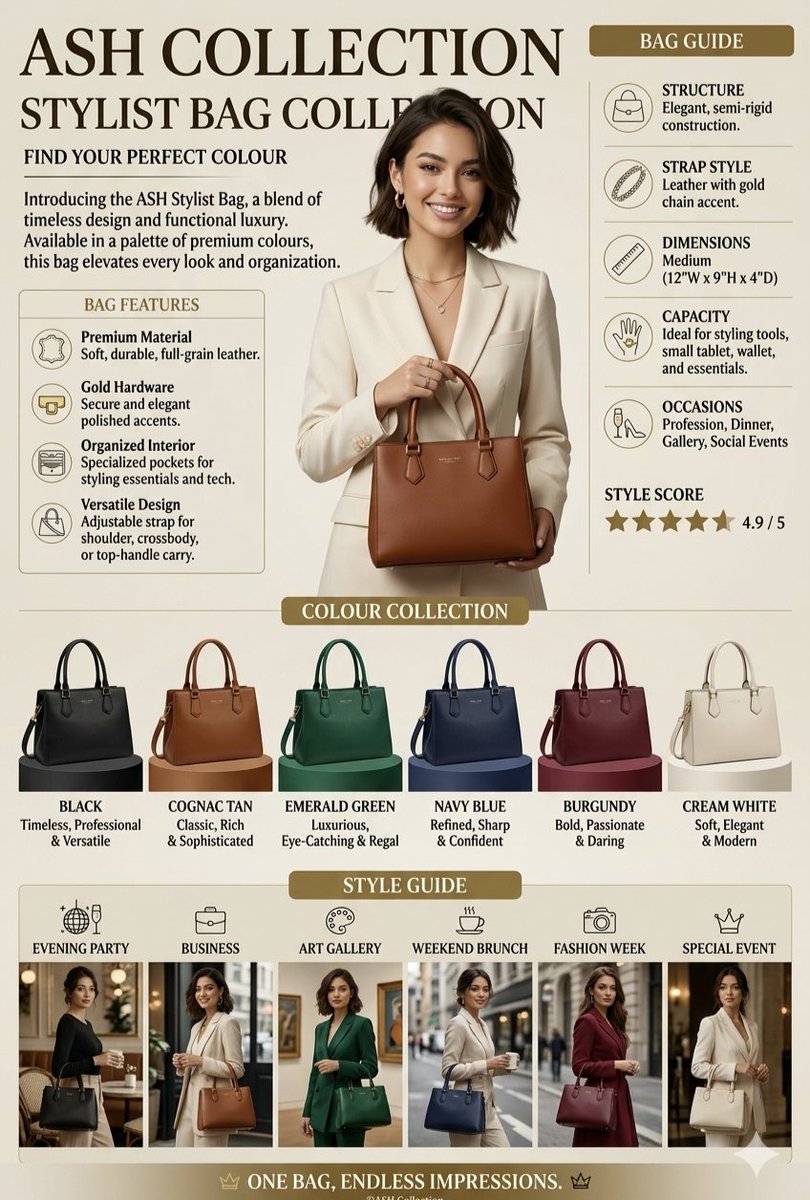 Luxury Handbag Promotional Infographic 1