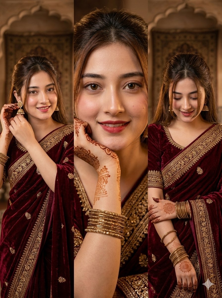 Traditional Indian Girl in Saree Portrait 1