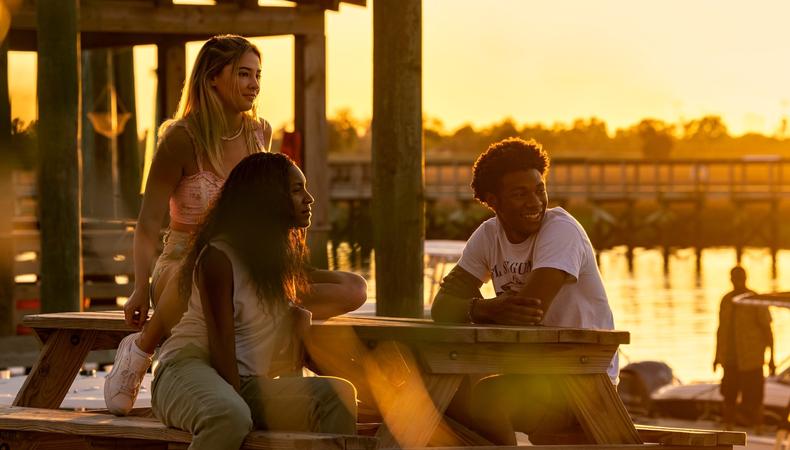 Cinematic Golden Hour Sunset Hangout on a Pier 1