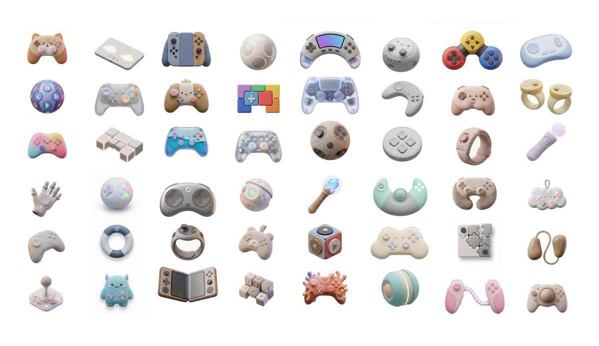3D Artsy Video Game Controller Grid 1