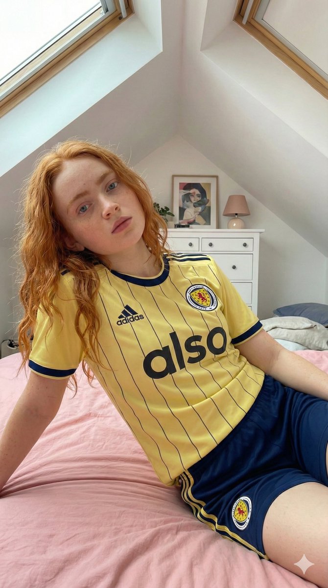 Photorealistic Selfie in Full Soccer Kit in Attic Bedroom 2