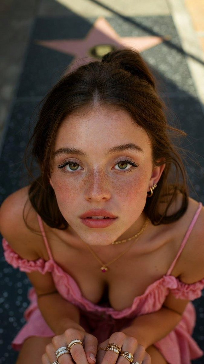 Sydney Sweeney Golden Hour Overhead Portrait on Walk of Fame (Duplicate) 2