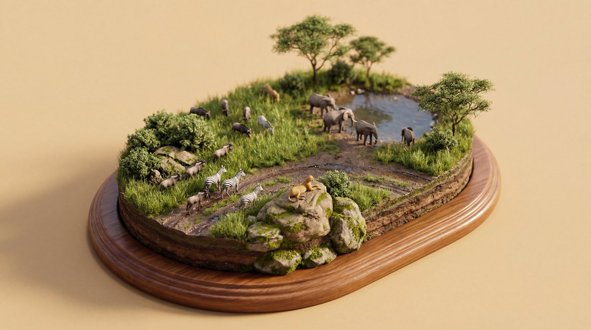 4K Wildlife Habitat Diorama Prompt 4