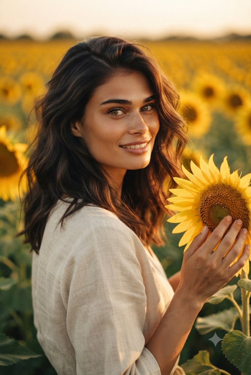 Golden Hour Sunflower Portrait 1