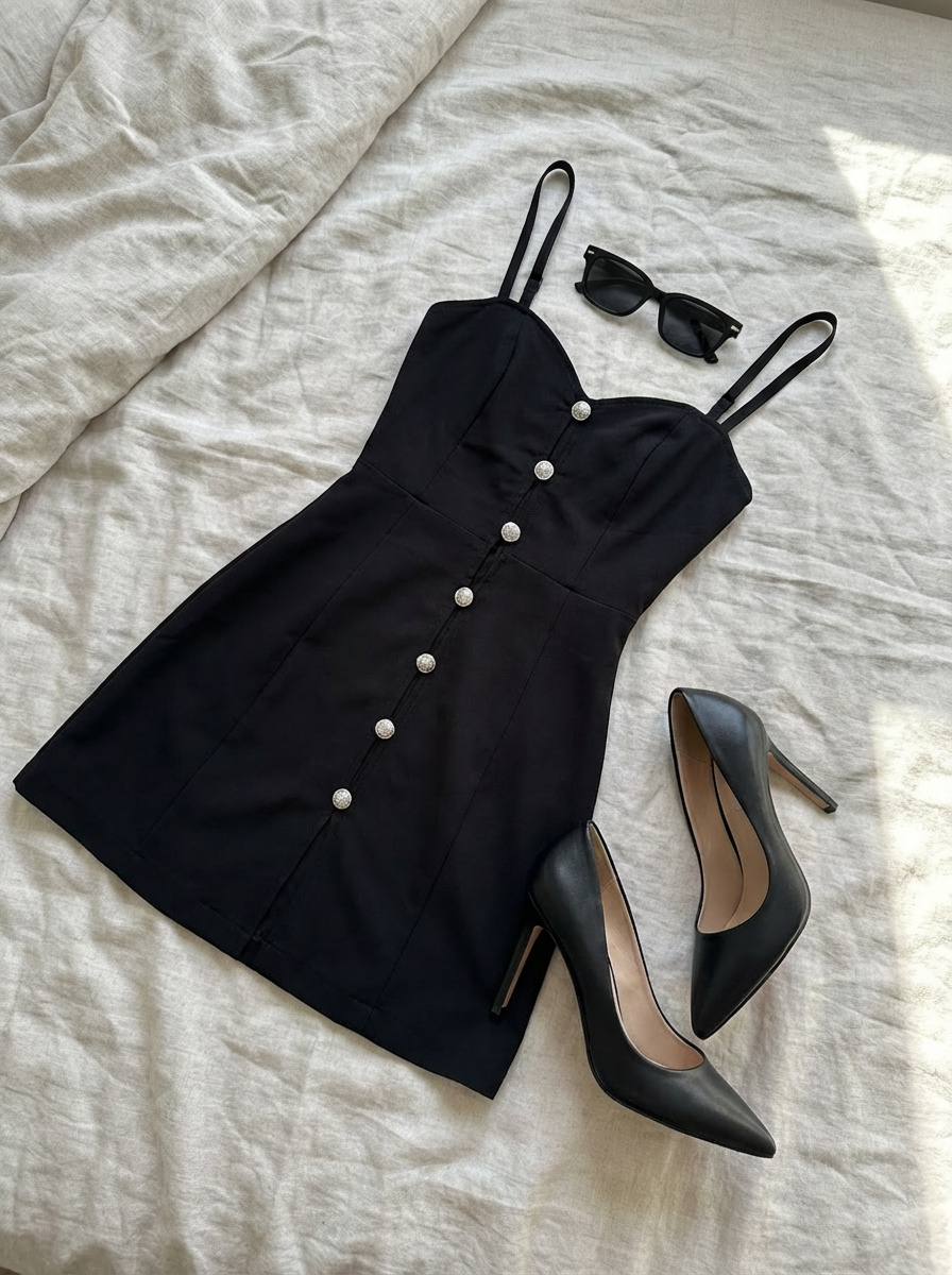 Clothing laid out separately on a bed 1