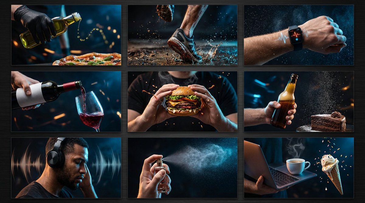 High-Contrast Product Photography Grid Prompt 1