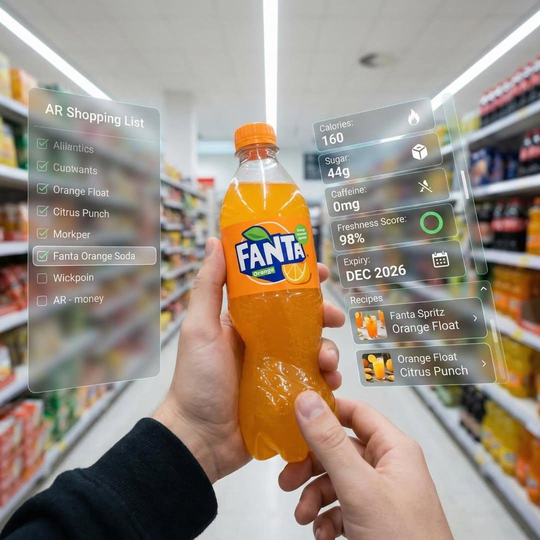 Hyper-Realistic Mixed Reality Fanta Bottle Interface 1