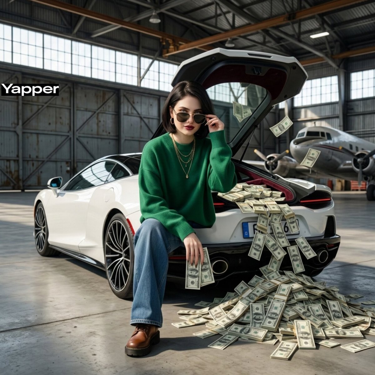 Cinematic Hangar Photo Prompt 2