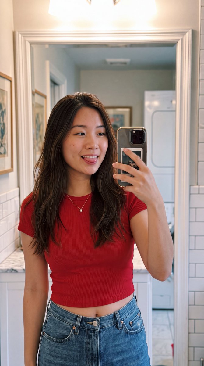 Playful Mirror Selfie Portrait 2