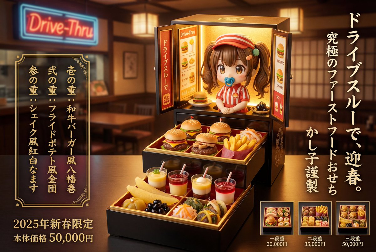 Luxury Osechi (New Year's Food) Key Visual Generation Prompt 3