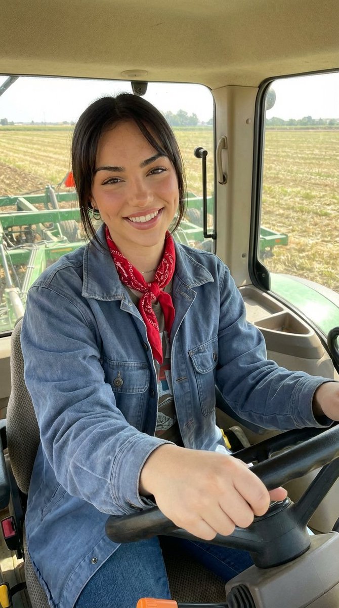 Detailed Character Prompt: Young Woman Driving a Tractor 2