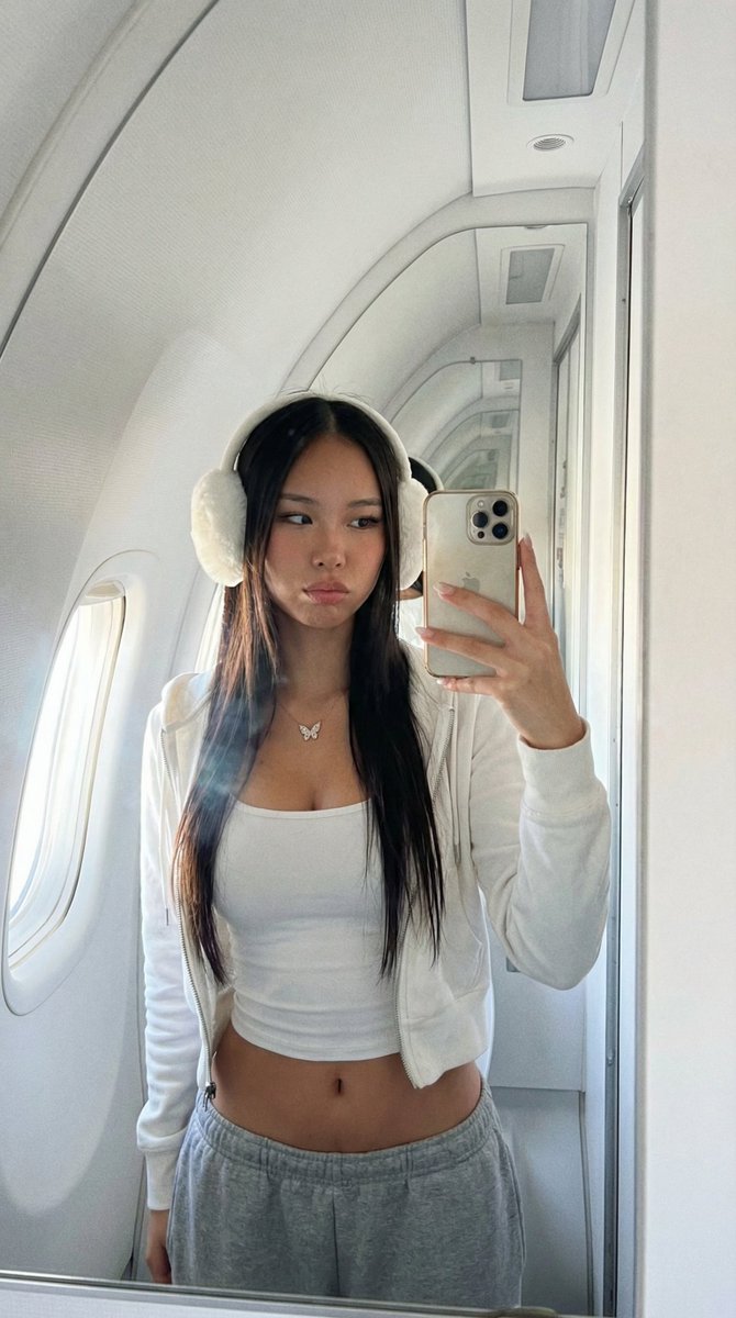 Ultra-Realistic Influencer Mirror Selfie in Private Jet Lavatory 1