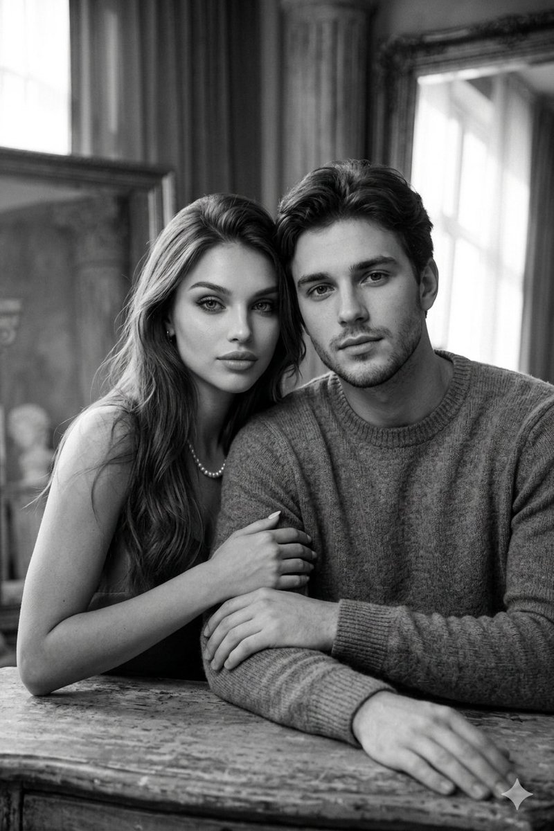 Cinematic Monochrome Couple Portrait 1