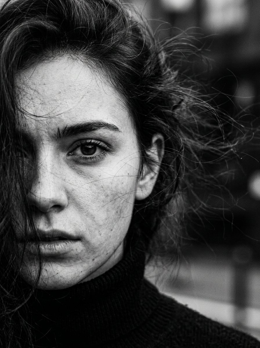 High Contrast Cinematic Face Portrait 1