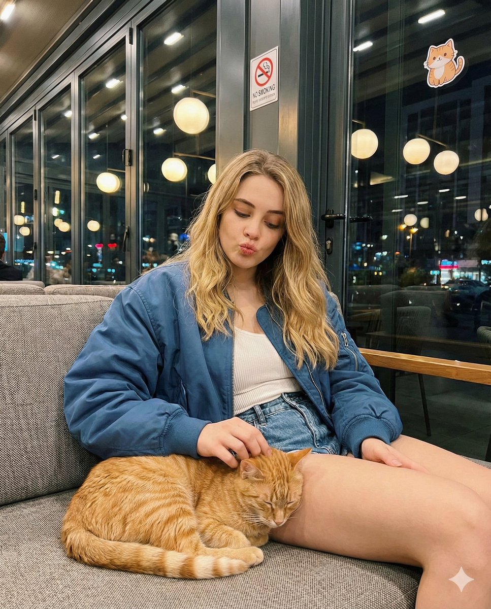 Candid cafe snapshot with a cat 1