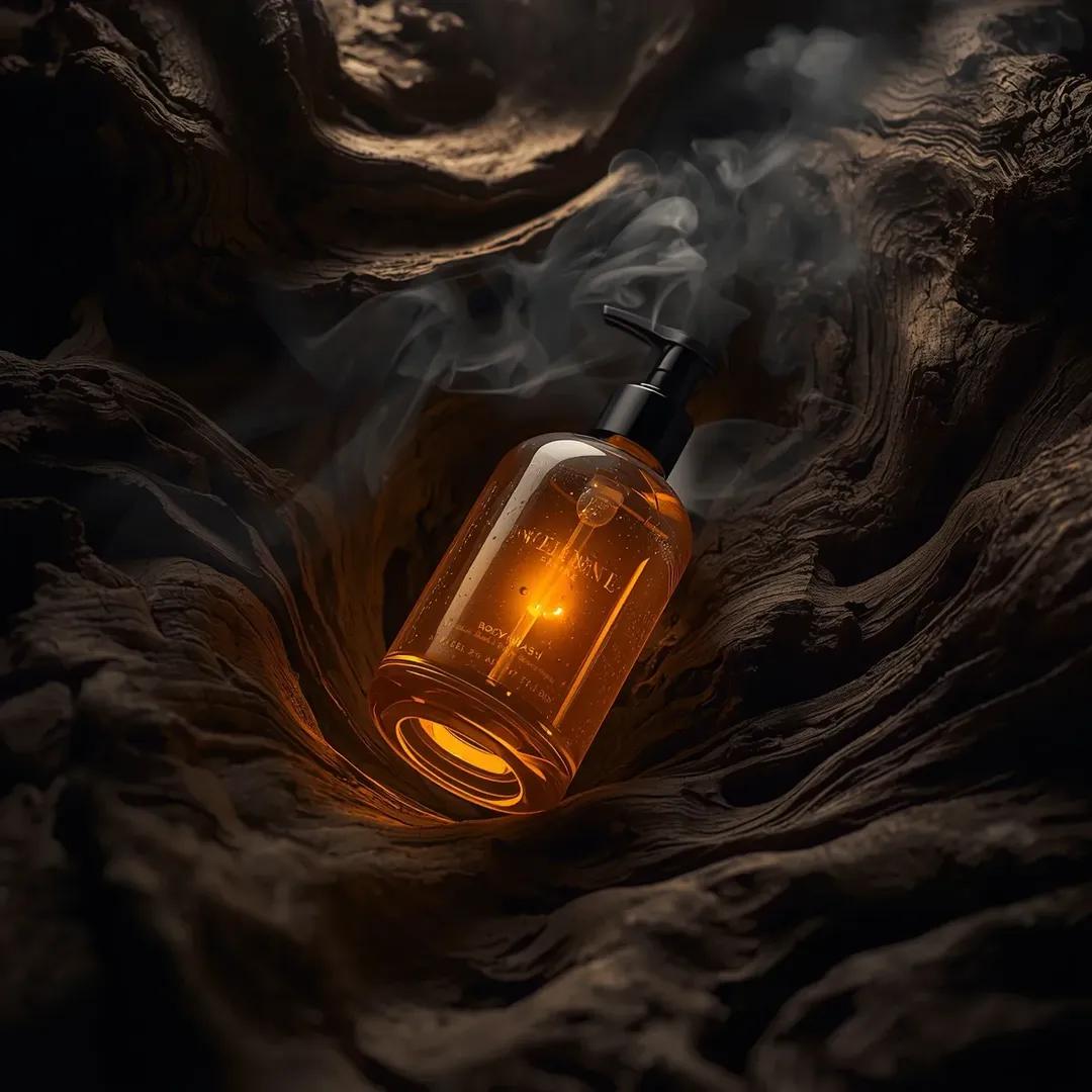 Ultra-Realistic Product Shot of Incense Oud Body Wash 2