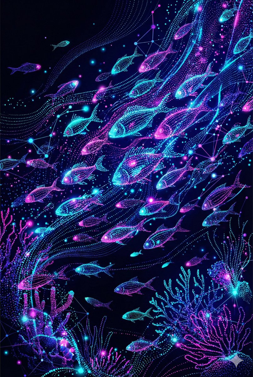 Neon Pointillism Cyberpunk Illustration 1