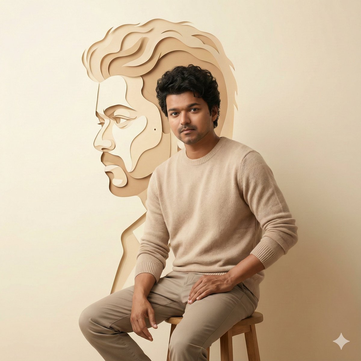 Minimalist Cinematic Portrait with Paper-Cut Art 1