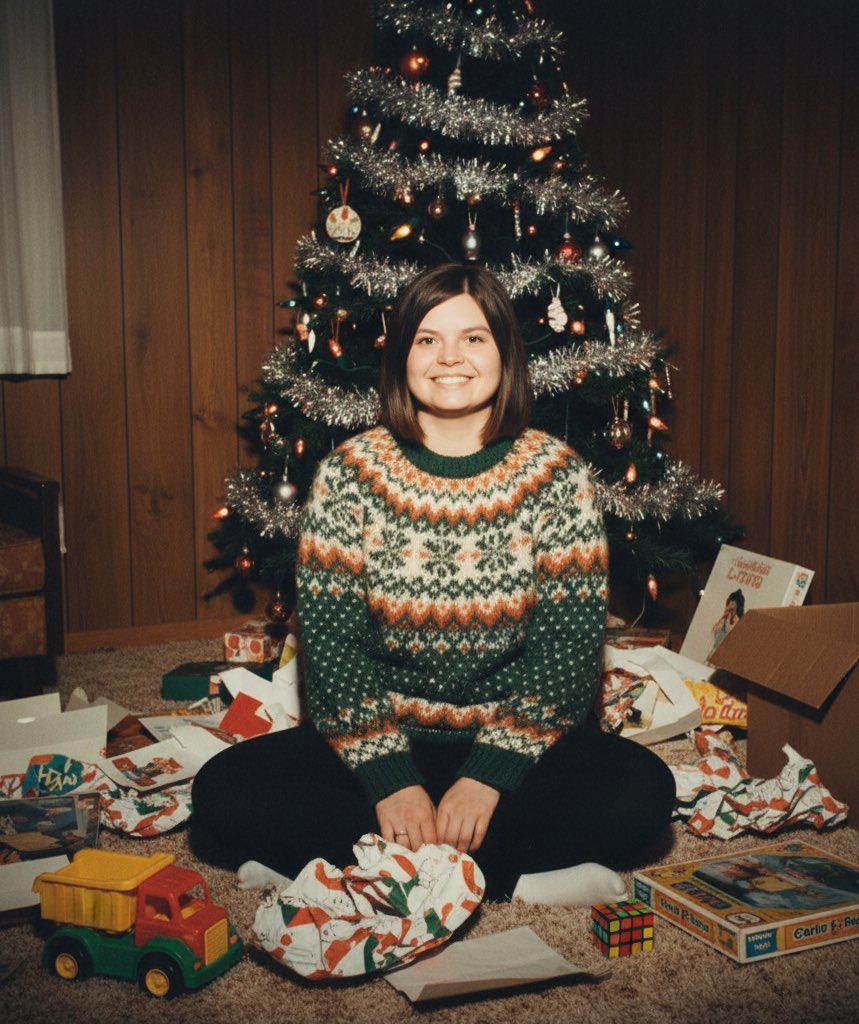 Vintage 1970s/1980s Christmas Family Photo 1