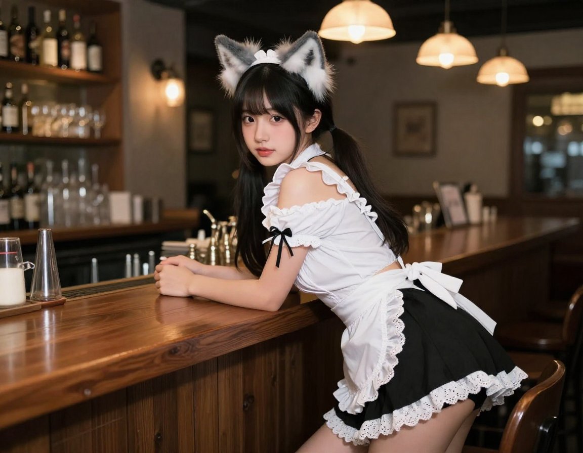 Cozy Maid Café Portrait with CCTV Aesthetic 3