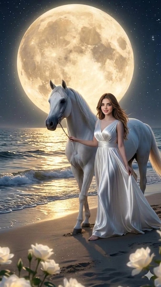 Dreamy Moonlit Beach Horse Walk 1