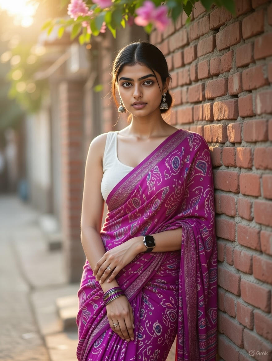 Grok Identity Lock Prompt for Saree Portrait 1