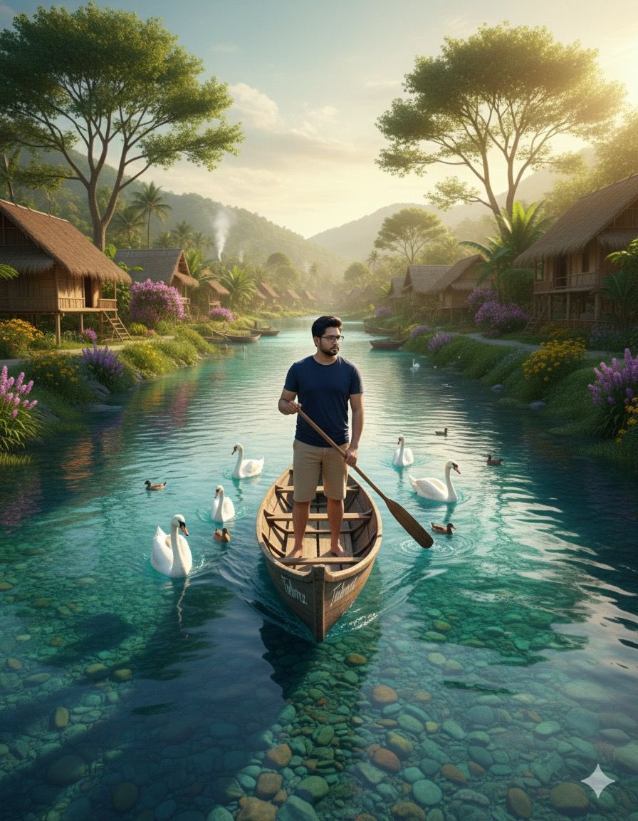 Cinematic Photograph of a Man in a Boat 1