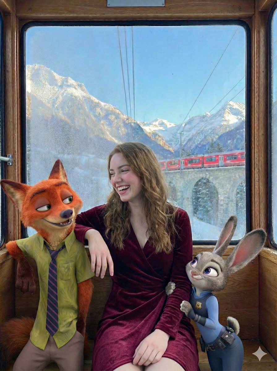 Cinematic Winter Train Scene with Animated Characters 2
