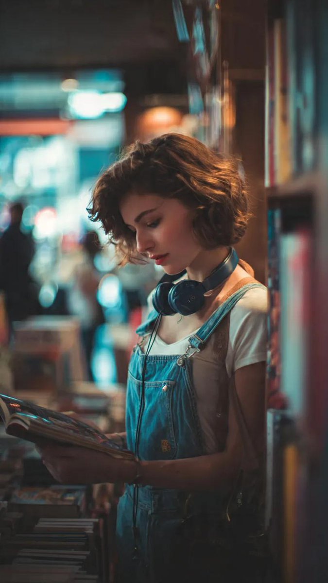 Cinematic Bookstore Lifestyle Film Still Prompt 1