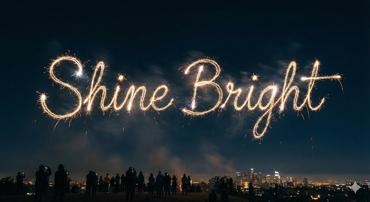 Glowing Text Fireworks 3