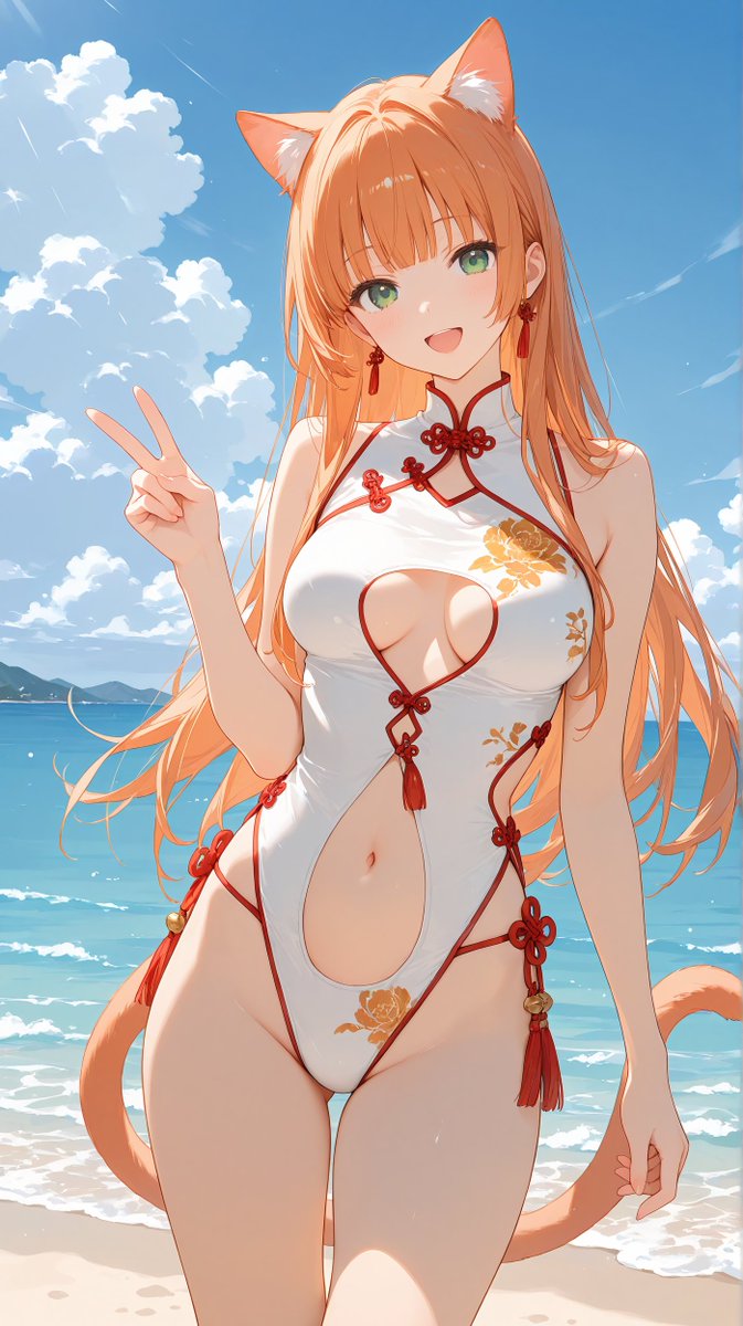 Anime Illustration Prompt for China Dress Swimsuit 1