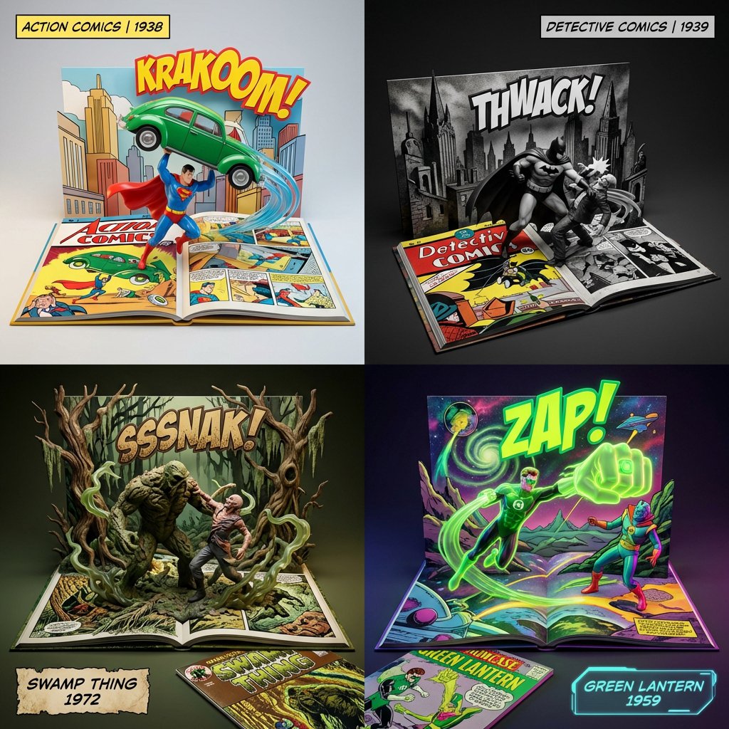 3D Diorama of Comic Book Covers and Toys 1