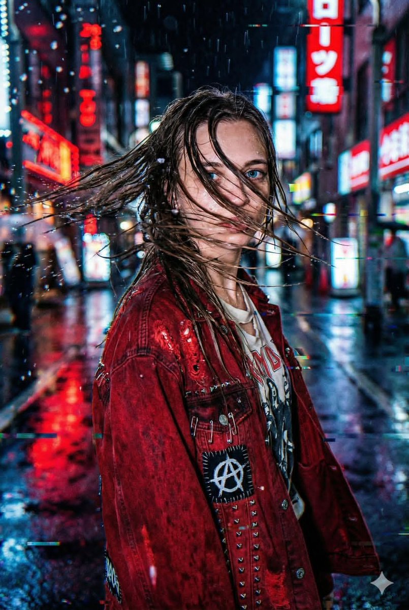 Neo-Tokyo Street Style Portrait Prompt with Glitch Effects 1
