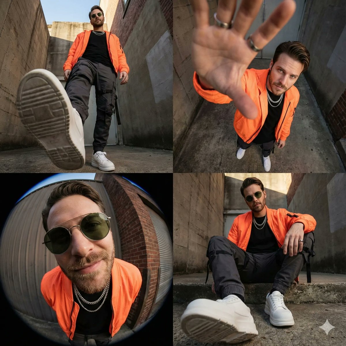 High-Fashion Streetwear Editorial Grid Collage 1
