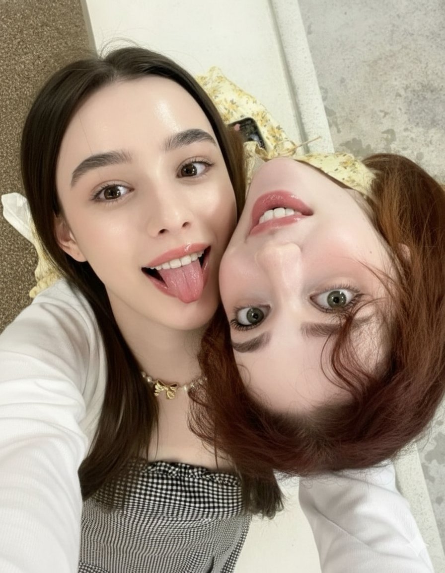Ultra-Detailed Close-Up Selfie of Two Girls 1