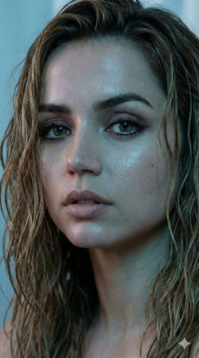 Hyper-realistic Macro Portrait of Anya Taylor-Joy with Wet Hair 4
