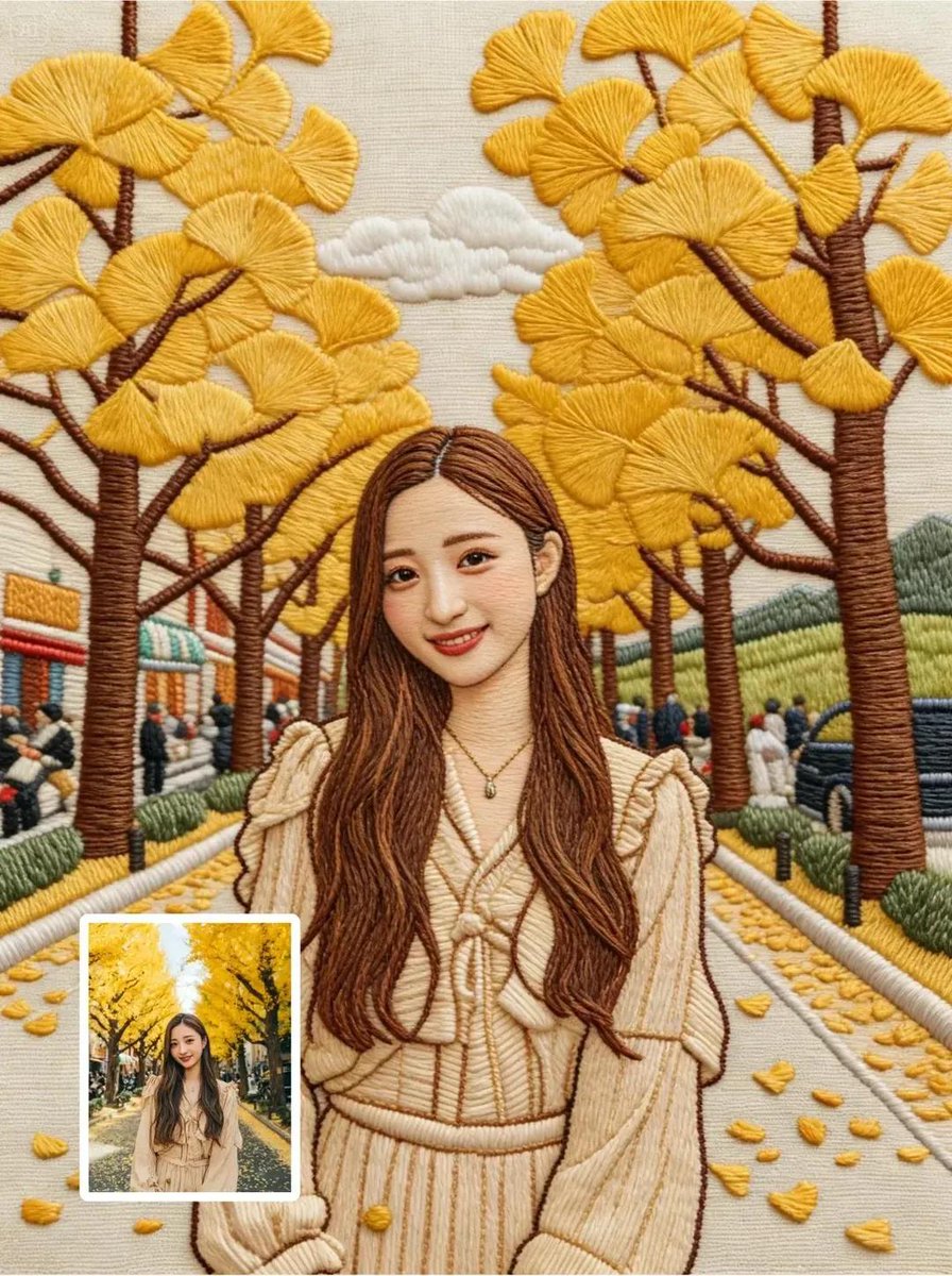 Hyper-Detailed Hand Embroidery Portrait Prompt 2