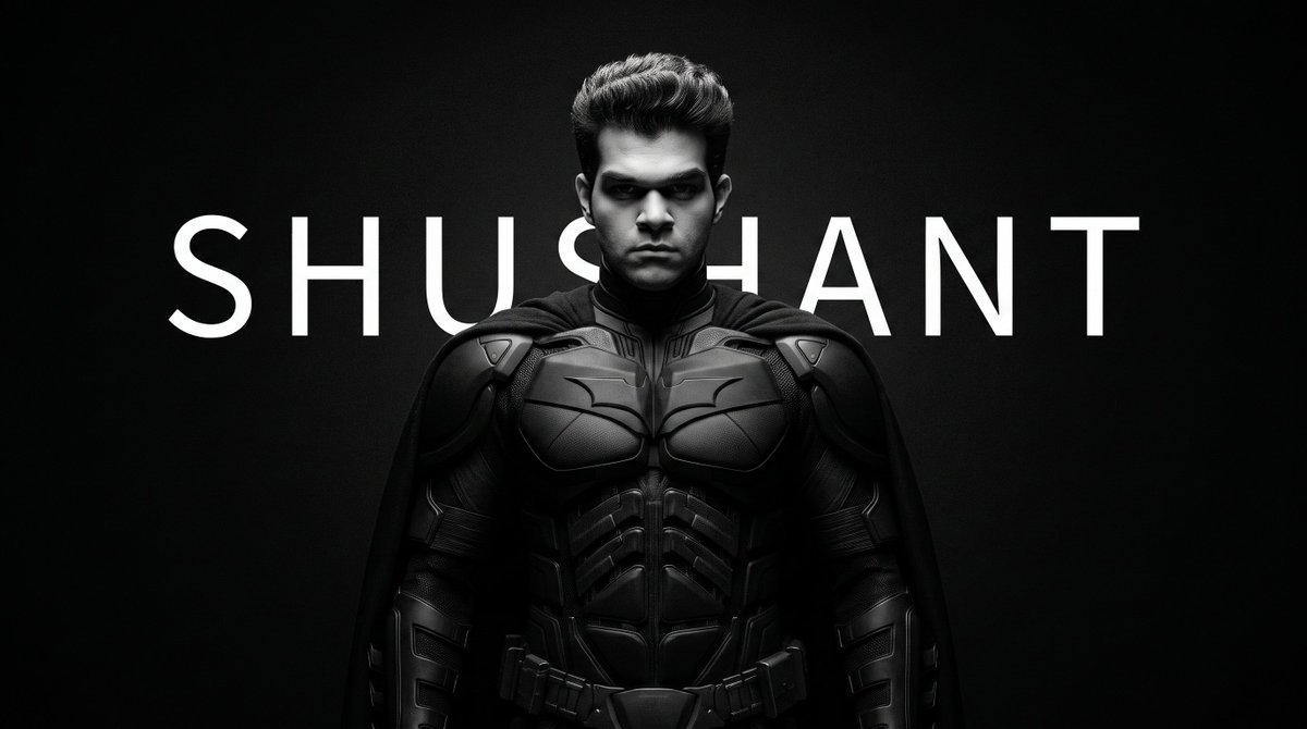 Monochrome Batman Superhero Portrait 1