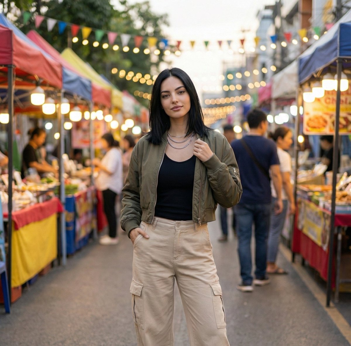Street Market Portrait with Urban Bokeh 1