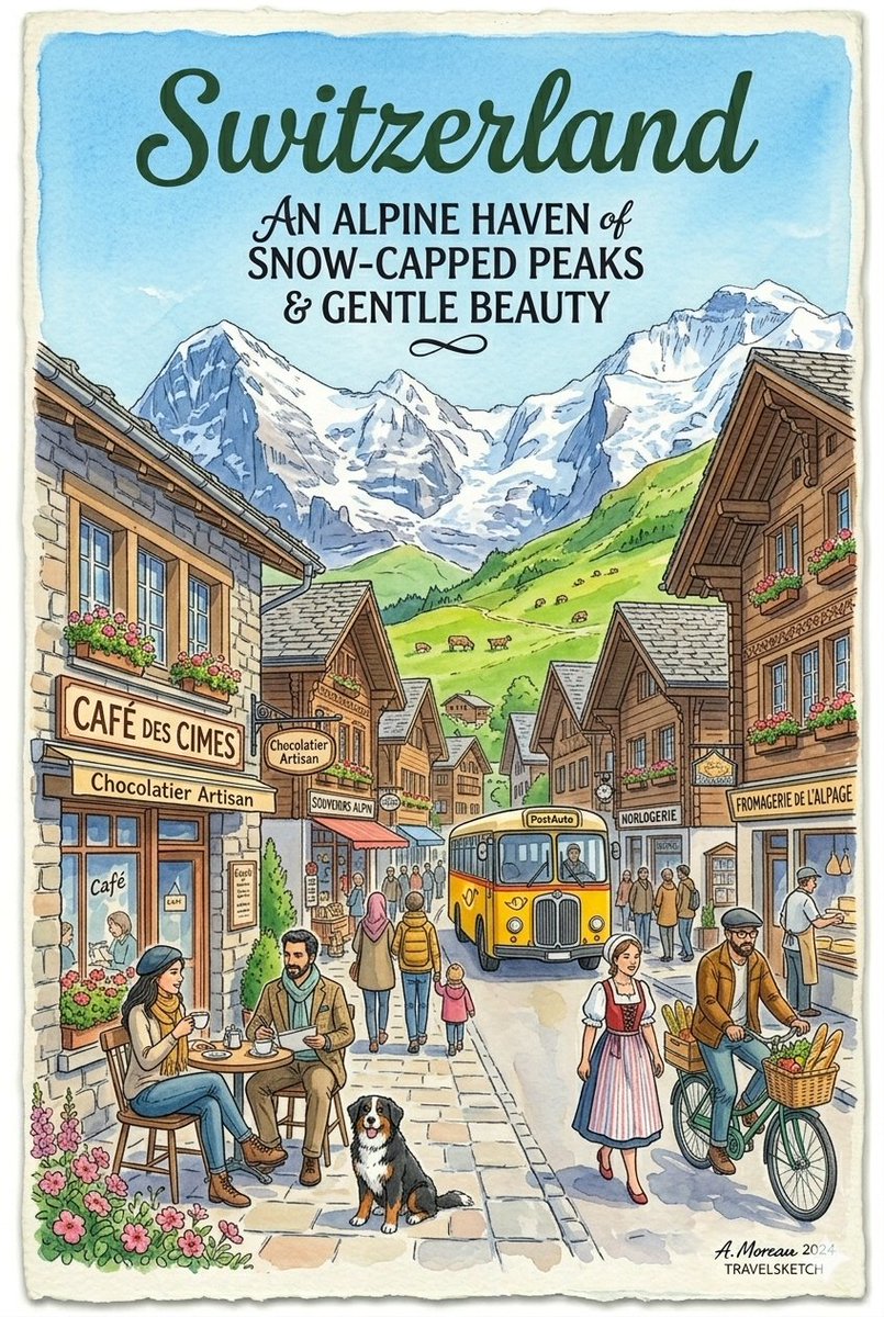 Vintage Watercolor Travel Posters 1