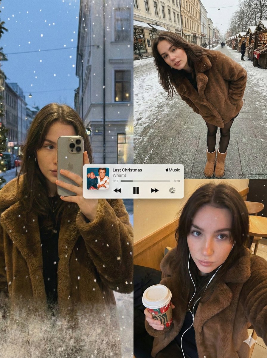 Editorial Winter Collage with Face Preservation 1
