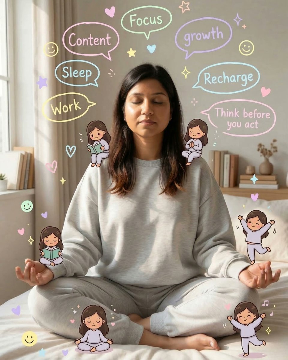 Cozy Meditation Scene with Chibi Doodles 1