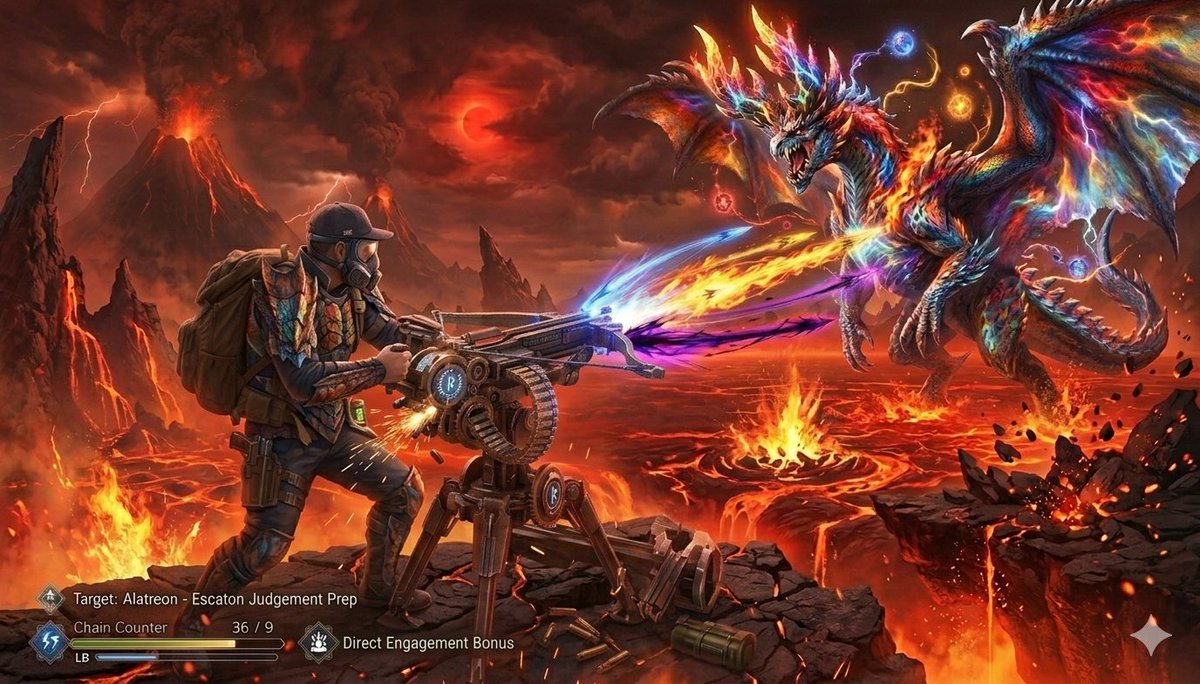 Monster Hunter Alatreon Battle Scene 1