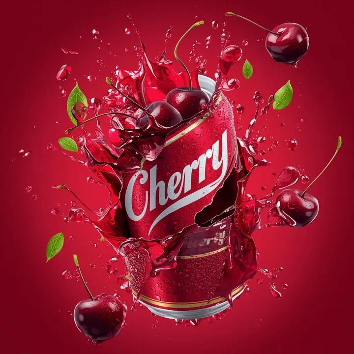 Cherry Soda Commercial Splash Macro Shot 2