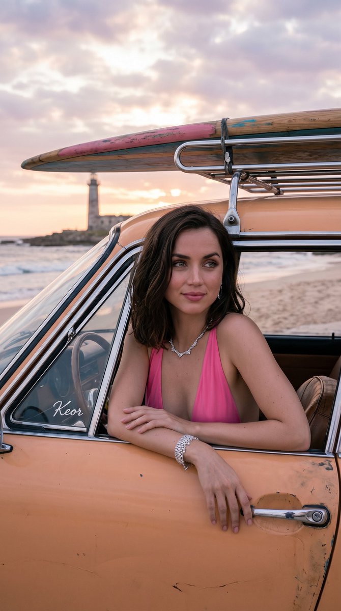 Vintage Coastal Road Trip Portrait 2