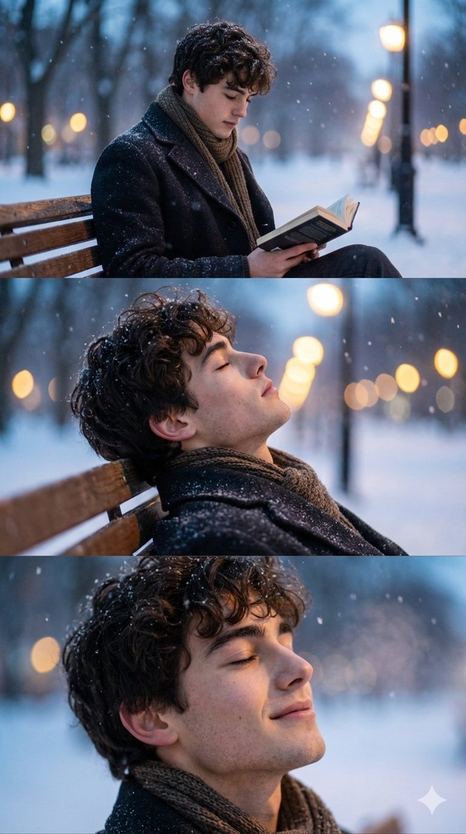 Cinematic Winter Photo Shoot Sequence (3 Frames) 1